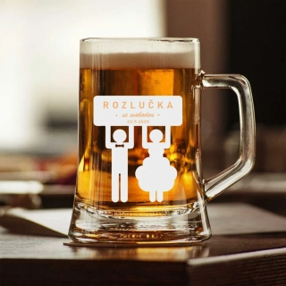 Půllitr s pískovaným motivem "ROZLUČKA"