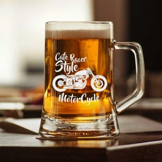Půllitr s pískovaným motivem "CAFE RACER"