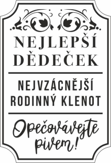 NEJLEPŠÍ DĚDEČEK pískování obrázku