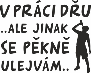 V PRÁCI DŘU pískování obrázku