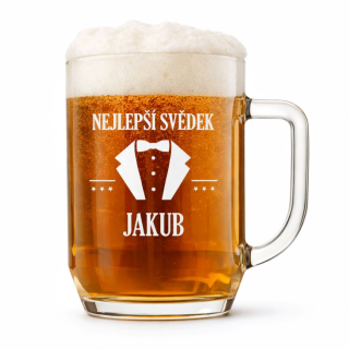 Půllitr s pískovaným motivem "NEJLEPŠÍ SVĚDEK"