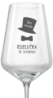 Svatební sklenička Tým ženicha Cylindr, 1 ks