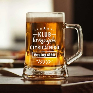 Půllitr s pískovaným motivem "ČESTNÝ ČLEN"