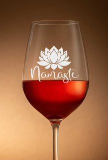 Sklenička na víno "NAMASTE", 1 ks