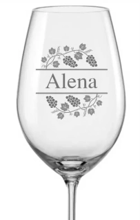 Sklenička na víno "HROZNY", 1 ks