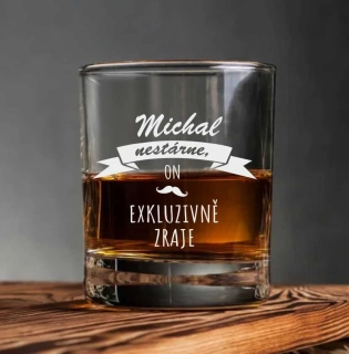 Sklenička na whisky "EXKLUZIVNĚ ZRAJE" 280 ml, 1ks