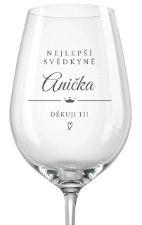 Sklenička na víno Svědkyně se jménem, 1 ks