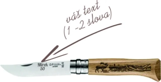NŮŽ OPINEL s pískovaným textem 8,5 cm, 1ks