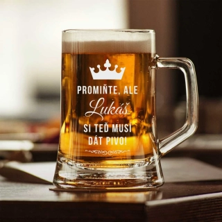 Půllitr s pískovaným motivem "DÁT SI PIVO"