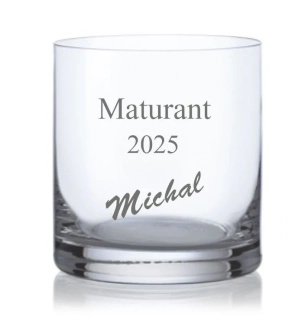 Maturitní sklenička na whisky se jménem 280ml, 1 ks