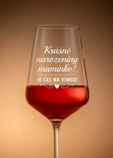 Sklenička na víno "ČAS NA VÍNKO", 1ks