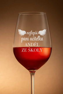Sklenička na víno "ANDĚL ŠKOLY", 1 ks