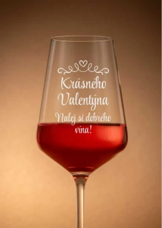 Sklenička na víno "KRÁSNÝ VALENTÝN", 1ks
