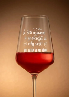 Sklenička na víno "JSI ÚŽASNÁ", 1ks