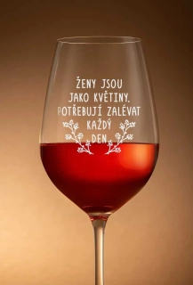 Sklenička na víno "ŽENY JAKO KVĚTINY", 1 ks